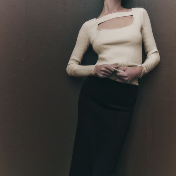 ZARA MIDI SKIRT WITH SIDE SLITS - Picture 3 of 9